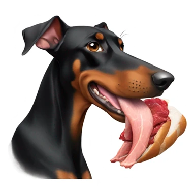 Doberman eating turkey sticker