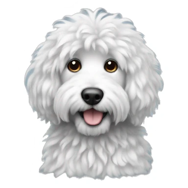 Black and white fluffy doodle dog sticker