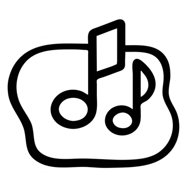 music icon with a background shape sticker