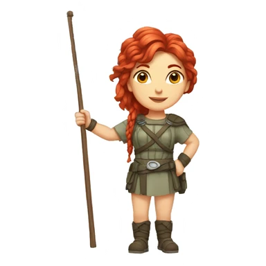 a red hair female on summit and greek flag sticker