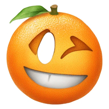 Drawn orange on a white background in watercolor style sticker