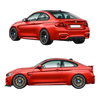 Modified Bmw m4 red colour sticker