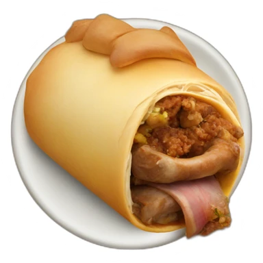 A Sri Lankan eating a mutton roll sticker