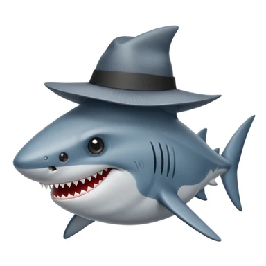 Requin avec un chapeau sticker
