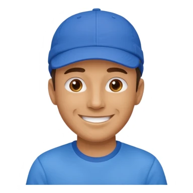 blue tennis hat and blue tshirt man sticker
