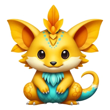 Exotic chibi Fakémon-creature sticker