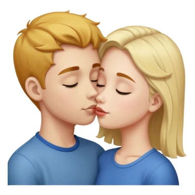 Boy kiss on girl forehead  sticker