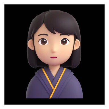 Mii-style avatar, neutral expression, simple pose, plain background sticker