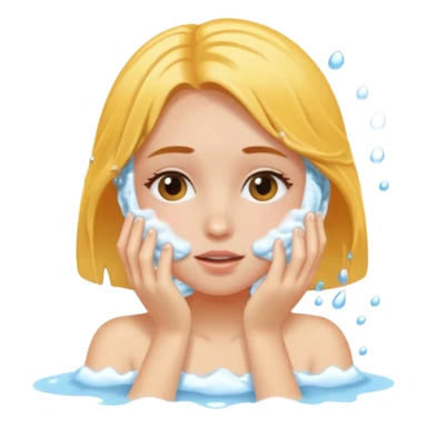 girl washing her face sticker