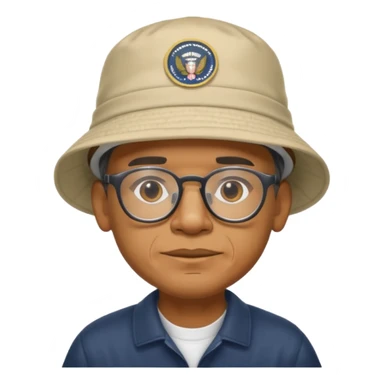 obama wearing glasses and bucket hat sticker