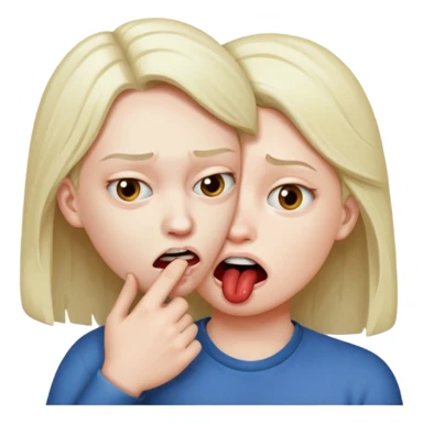 Emojie bites other emojie sheek sticker