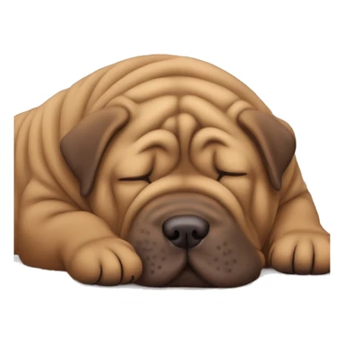One Chocolate Shar Pei sleeping sticker