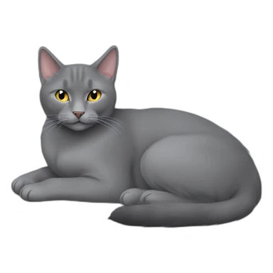 fluffy grey korat breed cat sleeping female sticker