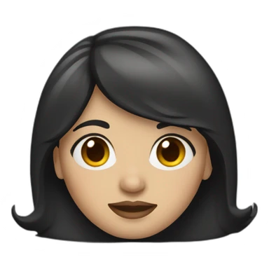 female Memoji with dark hair sticker