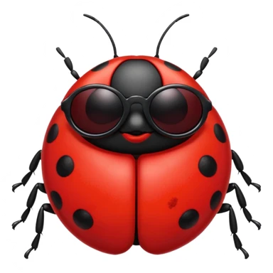 an evil ladybug with dark sunglasses  sticker