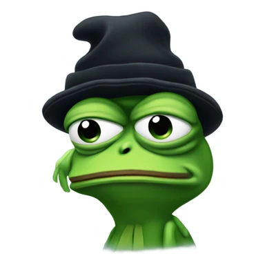 sad pepe the frog in black winter hat sticker