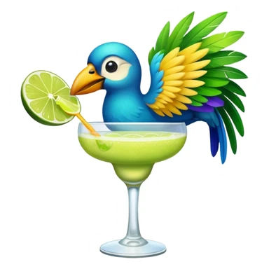 bird having margarita sticker