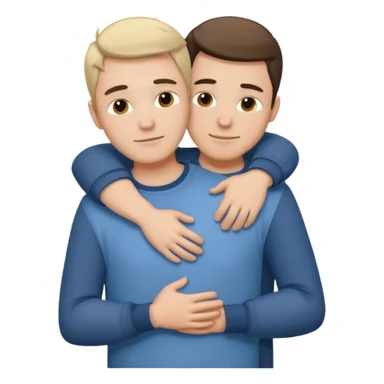 Two males hugging for comfort sticker
