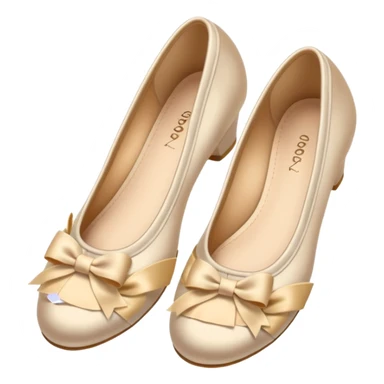 Beige silk ballerina shoes with bows sticker