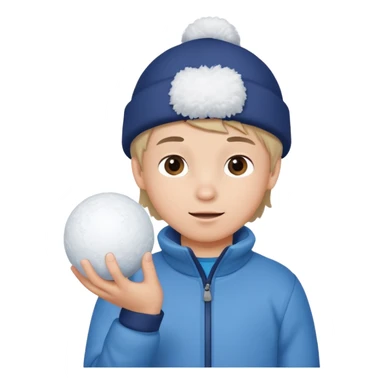 kid holding snowball sticker