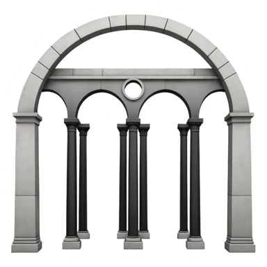 use this bridge. 2 ARCHES side by side, modern LA column in middle, bridge on top of column arch left and right sticker