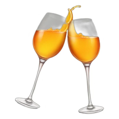 Two glasses of orange wine are clinking sticker