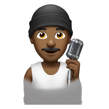 Black male boy with a moustache and chin hair with a durag singing with a microphone  sticker