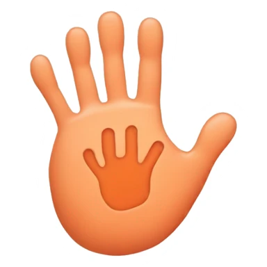 Hand print on a peach  sticker