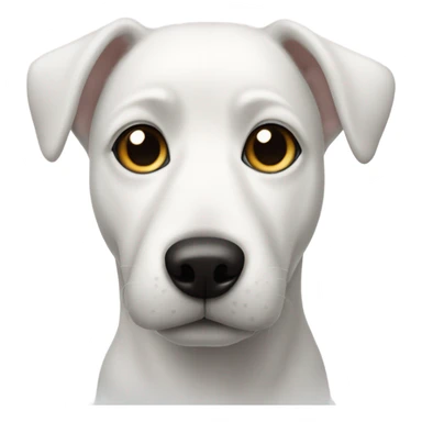 white dog with black around eyes sticker