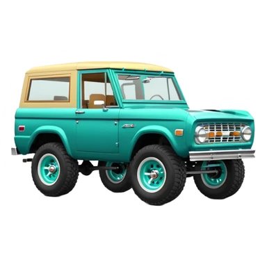turquoise green classic ford bronco with slot alminum wheels sticker