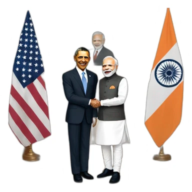 Narendra Modi with Obama sticker