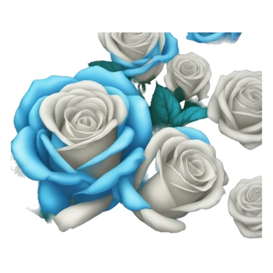 Un bouquet de Roses bleue pailletée sur bouquet noir sticker