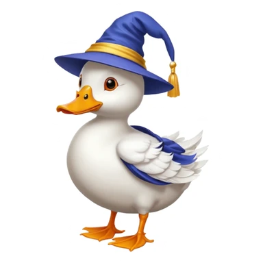 Duck wearing a wizard hat sticker