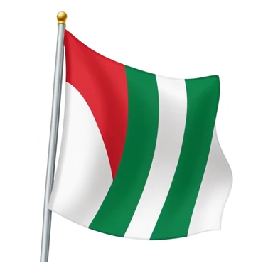 Classically-shaped green, small white line, red, tatarstan flag. sticker