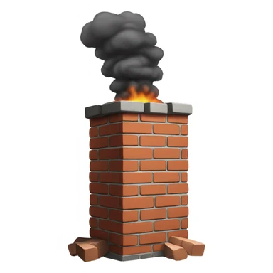 CHIMNEY with exploding bricks sticker