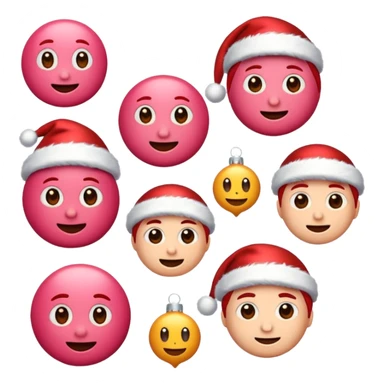 emojis estilo pixar de navidad rosada con rojo sticker