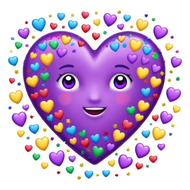 purple heart with confetti sticker