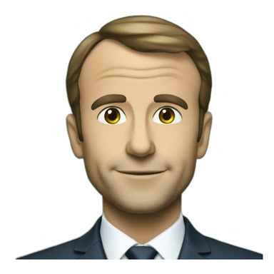 Macron with gree check sticker