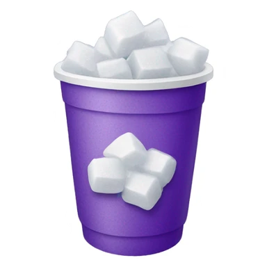Double Styrofoam cup with purple liquid in it and ice sticker