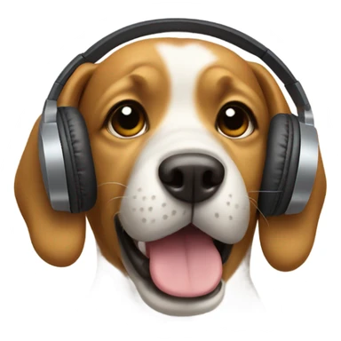 dog with headphones sticker