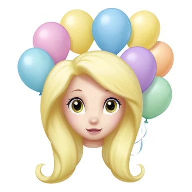 fluttershy mlp pastel balloons floating above its mane. sticker