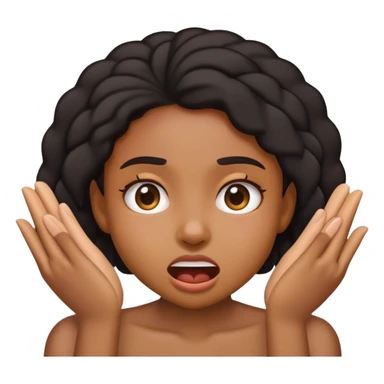 Black girl emoji choking itself with hands sticker