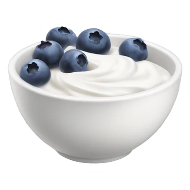 White yoghurt in a bowl with blueberries sticker
