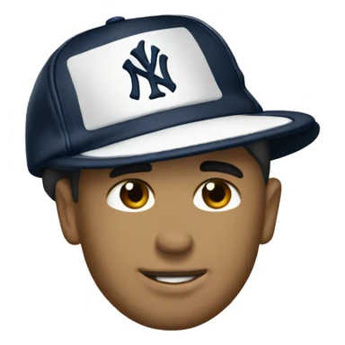 long brim on New York yankee cap sticker
