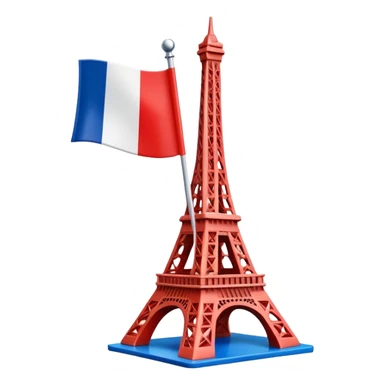 Spam meat Eiffel tower on a French flag sticker