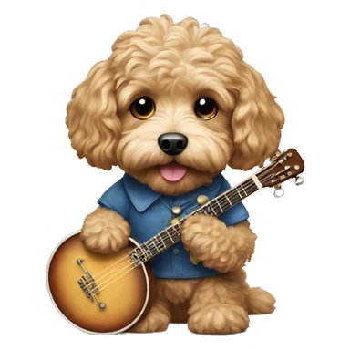 Cavapoo playing a banjo  sticker