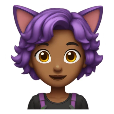 Girl with cat ears on head sticker