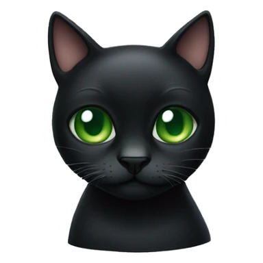 Black cat with big green eyes sticker