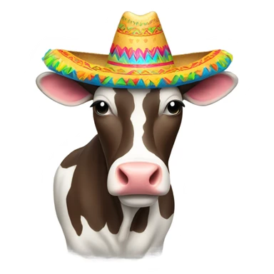Cow wearing sombrero  sticker