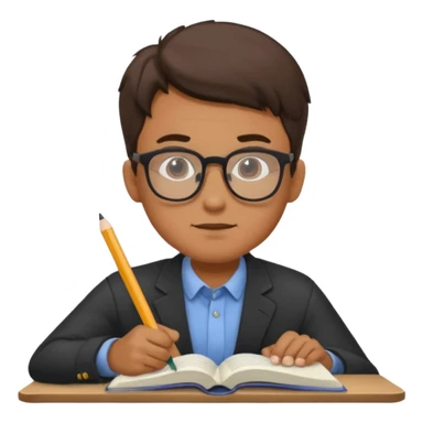 a man studying hard sticker